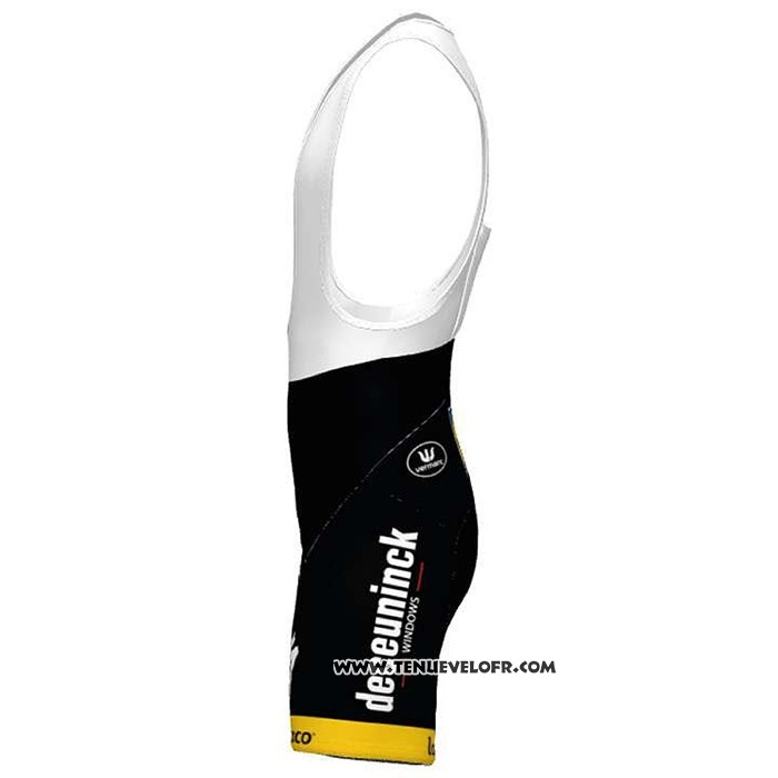 2020 Maillot Ciclismo Deceuninck Quick Step Blanc Jaune Manches Courtes et Cuissard
